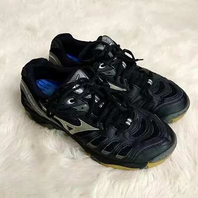 Mizuno Womens 7.5 Wave Rally Tennis Shoes Black Gray Lace Up Sneakers Athletic • $20.91