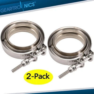 $25.89 • Buy 2 PCS Universal 3  Inch Stainless Steel V-Band Turbo Pipe Exhaust Clamp Vband