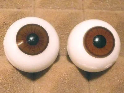 £44.99 • Buy Pair Of Antique Glass Eyes, Brown, Eye Size 1.06  / 27 Mm, Germany