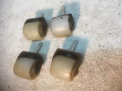 Vintage Set Of 4 Hard Rubber Caster Swivel Wheels 2in Diam Industrial Machinist  • $22.49