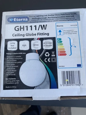 £0.99 • Buy Eterna Ceiling Globe Fitting IP20 60w Maximum
