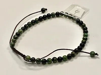 STONE BEAD Bracelet Natural Stone Beads (4mm) Adjustable Kambaba Jasper NEW • £4