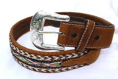 New Tony Lama Brown Native American Belt Size 32 • $37.90