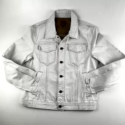 Joe's Jeans Distressed Mens Denim Jacket Button Beige M (42  Chest) 6 Pockets • $26.09