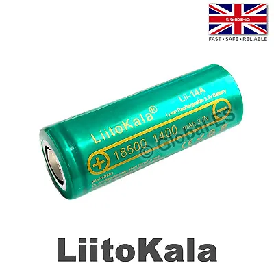 LiitoKala 18500 Lii-14A Li-Ion Flat Top Rechargeable Battery - 3.7V 1400mAh • £9.99