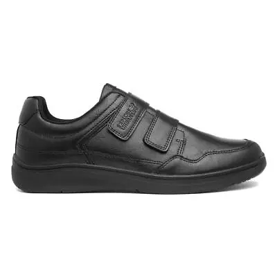 Comfy Steps Mens Shoes Black Double Easy Fasten Casual Richard SIZE • £29.99