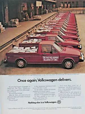 Oklahoma Times Vintage 1982 Volkswagen Diesel Pickup Original Print Ad 8.5 X 11  • $6.95