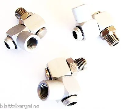 3 Industrial Aluminum Air 360 Swivel Fitting Connectors Hose Tool Coupler 1/4npt • $16.99