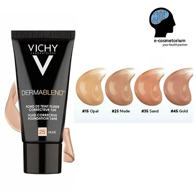 Vichy Dermablend Corrective Fluid Foundation 1 Fl.oz. (30ml) / Foundation Brush • $1.50