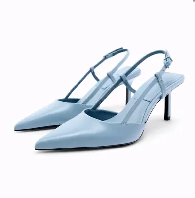 New ZARA Leather Slingback Shoes | US Size 8 - EUR 39 • $42.30