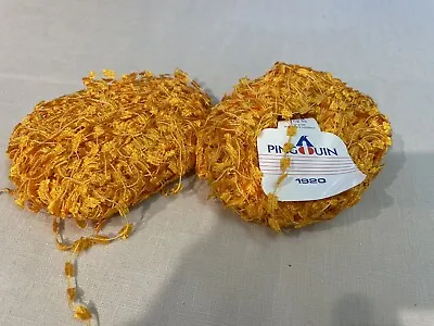 Orange Fancy Ladder Yarn? Pingouin 2 X 50g = 100g 85% Viscose 15% Polyamide 1920 • £6