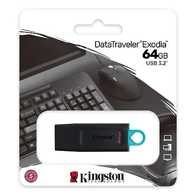 £7.45 • Buy Kingston 64GB DataTraveler USB 3.1 Flash Pen Drive Keyring Memory Stick