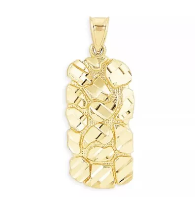 $750 • Buy 14k Gold Nugget Pendant Dog Tag