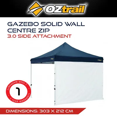 $47.90 • Buy OZtrail Gazebo Solid Wall Centre Zip 3.0 Side Attachment Camping Outdoor White