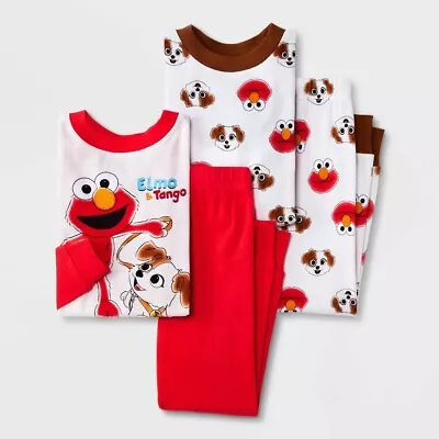 Toddler Boys' 4pc Sesame Street 'Elmo' Snug Fit Pajama Set - Red 4T • $19.97