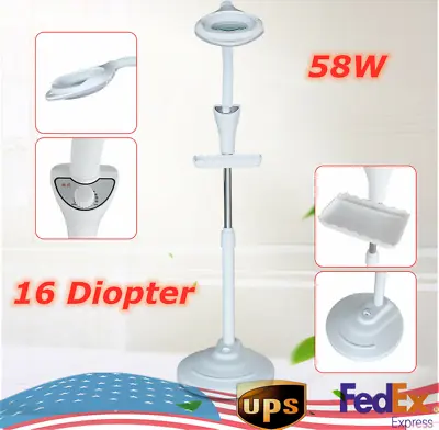 For SPA Salon 16x Diopter LED Magnifying Floor Stand Lamp Magnifier Facial Light • $33.25