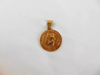 Vintage 14k Yellow Gold St Christopher Pendant (n4060) • $399.99