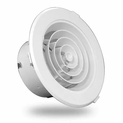 Heating Ceiling Round Vent ABS White Gas Ducted Heating Ceiling Vents Downjet • $22