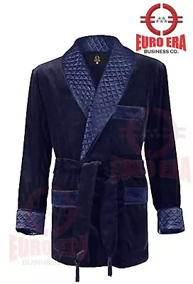 Men Smoking Quilted Velvet Dinner Party Wear Smoking Coat Wedding Jacket • $119