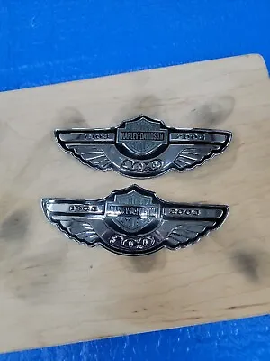 Harley Tank Emblems 100th Anniversary  Badges Oem Left And Right • $245