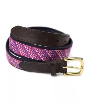 Vineyard Vines Men's Ombre Whale Canvas Club Belt In Pink Sky $58.00 • $34.49