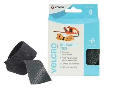 Velcro Brand Velcro Brand One-Wrap Reusable Ties 30Mm X 5M Black VEL60254 • £9.95