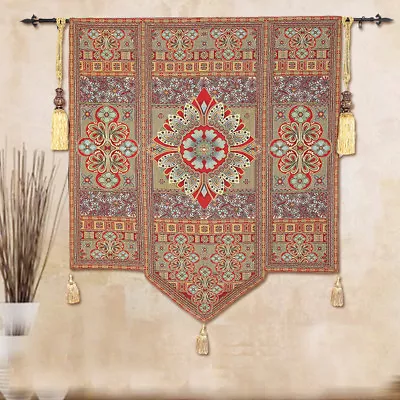 Moroccan Style Woven Fine Art Tapestry Wall Hanging & Tassels Cotton 54  X 66  • $85.49