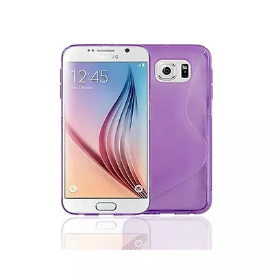 Premium Purple Silicone Gel S-Line Wave Design Case Cover For Samsung S6 • £1.99