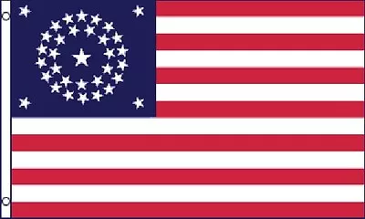 34 Star Round US Civil War Flag 3x5 Ft United States USA American Union Army  • $10.89