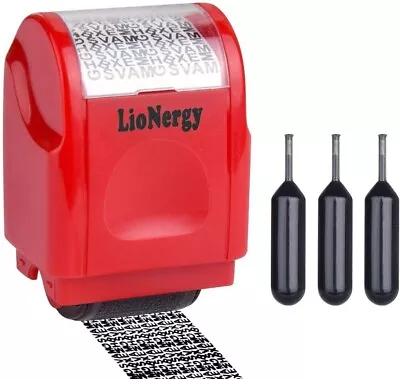 Identity Theft Protection Roller Stamp & Ink Refills Security Privacy Protector • £7.99