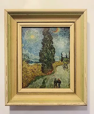 Vincent Van Gogh Vtg Giclee Road With Cypress & Star Lithograph Framed • $45