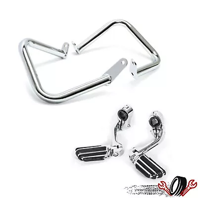 $73.60 • Buy Engine Guard Crash Bar +Highway Pegs Motorcycle Bumper For Yamaha V-Star 400 650