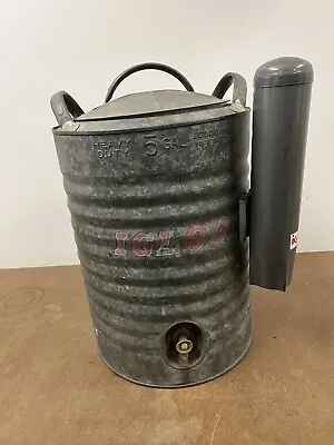 Vintage Igloo 5 Gallon Cooler W Cup Dispenser Galvanized Metal Round Metal Water • $49.99