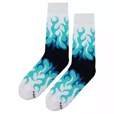 NWT Blue Flame Dress Socks Novelty Men 8-12 Multicolor Crazy Fun Sockfly • $8.99