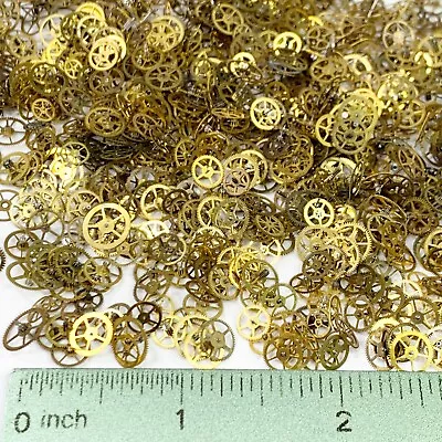 100 Watch Wheels Gold Steampunk Gears Altered Art Watchmaker Repair Lot Part Cog • $15.99