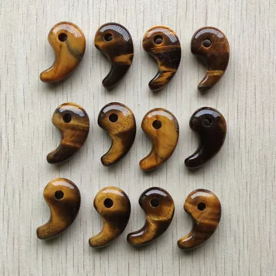 Fashion Natural Tiger Eye Stone Magatama Charm Pendants 12pcs/lot Wholesale • $13.90