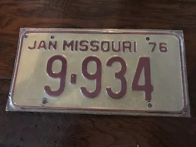 1976 Missouri License Plate 9 934 • $14.99