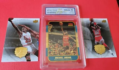 Michael Jordan  96-97 Fleer Rookie Gold Refractor Gem Mint 10 Card + Legacy Gold • $89.95