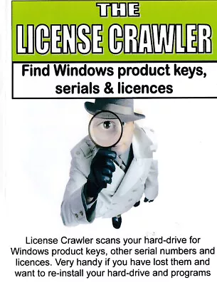 £3.65 • Buy Licence Crawler. Finds Your Windows And All Your Product Keys Serials Licences