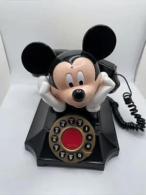 Vintage Mickey Mouse Telemania Rotary Style Push Button Desk Telephone Nostalgia • $19.99