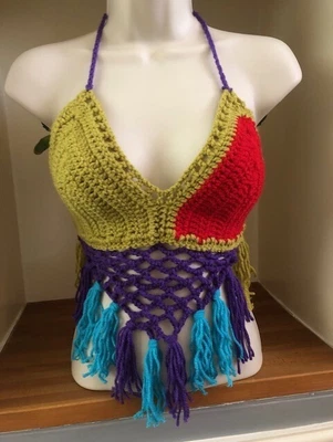 £22 • Buy New Handmade Crochet Forever 21 Fringe Halter Top