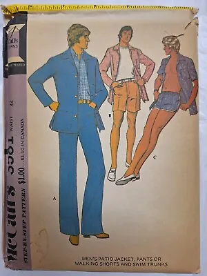 McCall's 3581 Men's Swim Trunks Shorts Pants Jacket Chest 48 W44 Sewing Pattern • $9.95