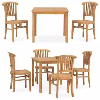 Solid Teak Wood Garden Dining Set 3/5 Piece Outdoor Dinner Chair Table VidaXL • $471.99