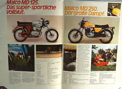 Maico Md50 Md125 Md250 Poster Sports Hit Fast 59x43 Cm 1973 Rarity • $31.42