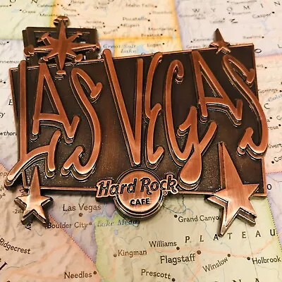 LAS VEGAS USA 🇺🇸 Hard Rock CAFE® HRC ✅DESTINATION NAME SERIES ☑️METAL MAGNET✅ • $19.48