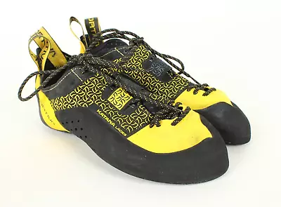 La Sportiva Katana Lace Vibram XS Edge Climbing Shoe. Black/Yellow 41.5 /59328/ • $140