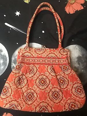 VERA BRADLEY Frame Tote Satchel Shoulder Bag Orange Purse • $24.99