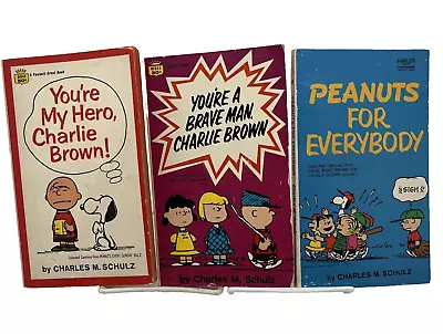 Lot Of 3 Vintage Snoopy Paperbacks Charles M Schulz Peanuts Charlie Brown • $13.99