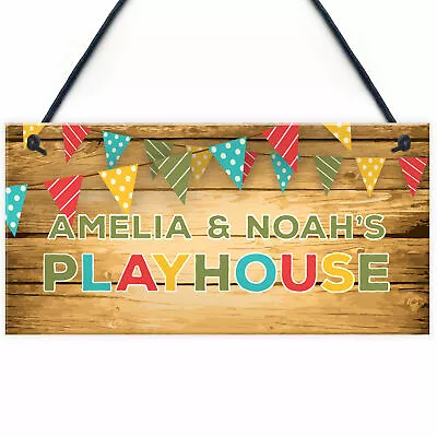Childs Playhouse Sign Personalised Garden Shed Hanging Sign Son Daughter Gift • £4.99