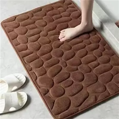 BROWN Pebble Super Water Absorbent Soft Memory Foam Bath Mat Bathroom Shower Rug • $7.99